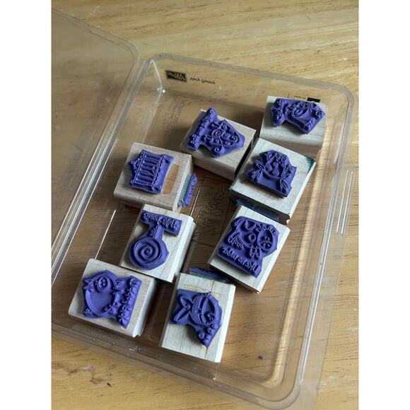 Stampin' Up! Very Punny Set Of 8 Mounted Rubber Stamps - Picture 4 of 5